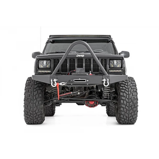 BUMPER PARACHOQUES DELANTERO ROUGH COUNTRY CON SOPORTE PARA WINCHE - JEEP CHEROKEE XJ 2WD / 4WD (1984-2001) (SIN BULLBAR)