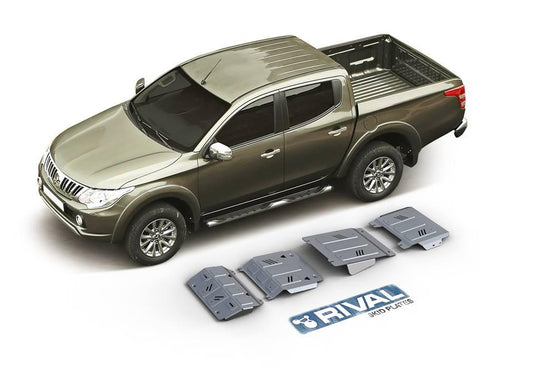 PACK DE SKID PLATE (4 PLACAS DE ACERO 3mm) RIVAL MITSUBISHI L200 2015+ - MITSUBISHI MONTERO SPORT 2015+