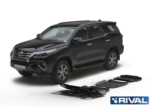 PACK DE SKID PLATE (3 PLACAS DE ACERO 3mm) RIVAL TOYOTA FORTUNER 2016+