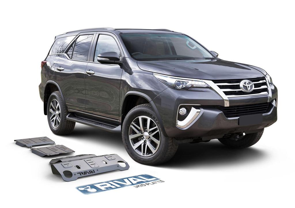 PACK DE SKID PLATE (3 PLACAS DE ACERO 3mm) RIVAL TOYOTA FORTUNER 2016+
