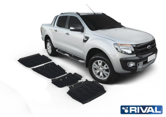 PACK DE SKID PLATE (4 PLACAS DE ACERO 3mm) RIVAL FORD RANGER 2012-2019