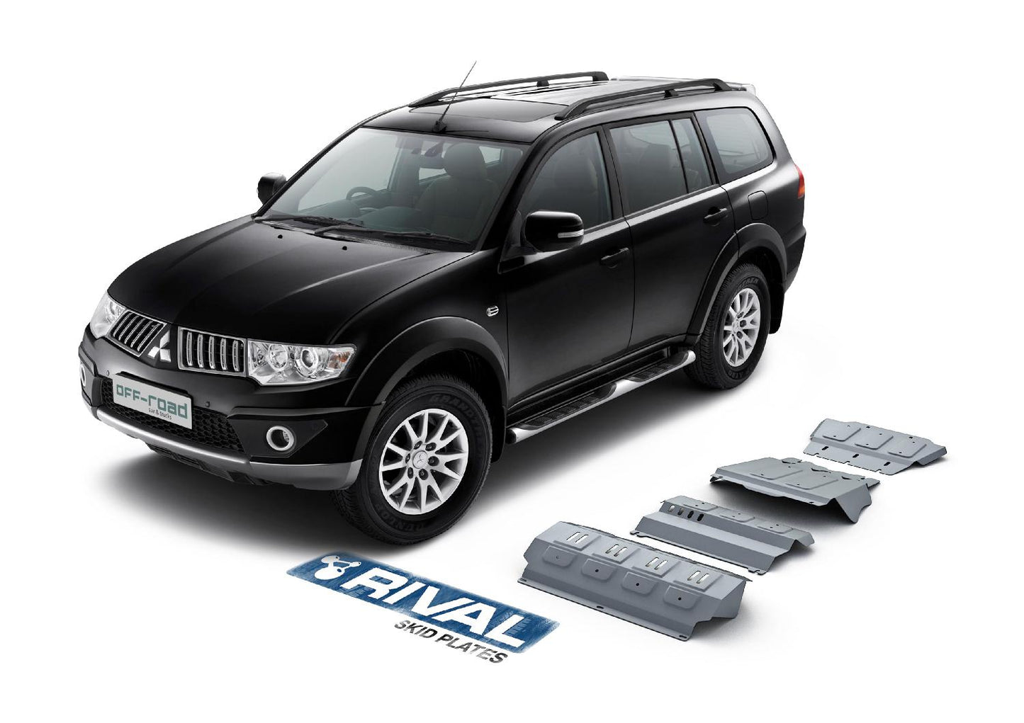 PACK DE SKID PLATE (4 PLACAS DE ACERO 3mm) RIVAL MITSUBISHI MONTERO SPORT 2005-2015 - MITSUBISHI L200 2005-2015