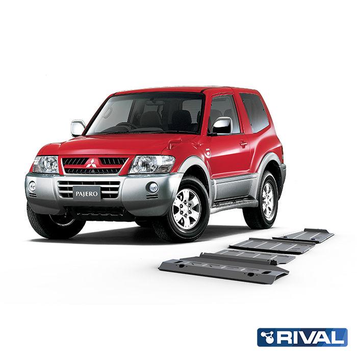 PACK DE SKID PLATE (4 PLACAS DE ACERO 3mm) RIVAL MITSUBISHI MONTERO 2007+