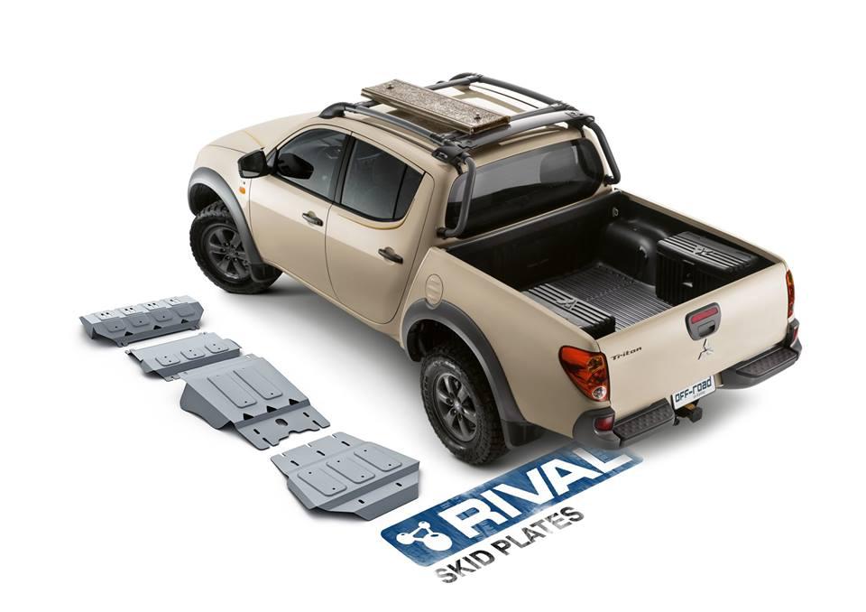 PACK DE SKID PLATE (4 PLACAS DE ACERO 3mm) RIVAL MITSUBISHI L200 2006+ - MITSUBISHI MONTERO SPORT 2006+