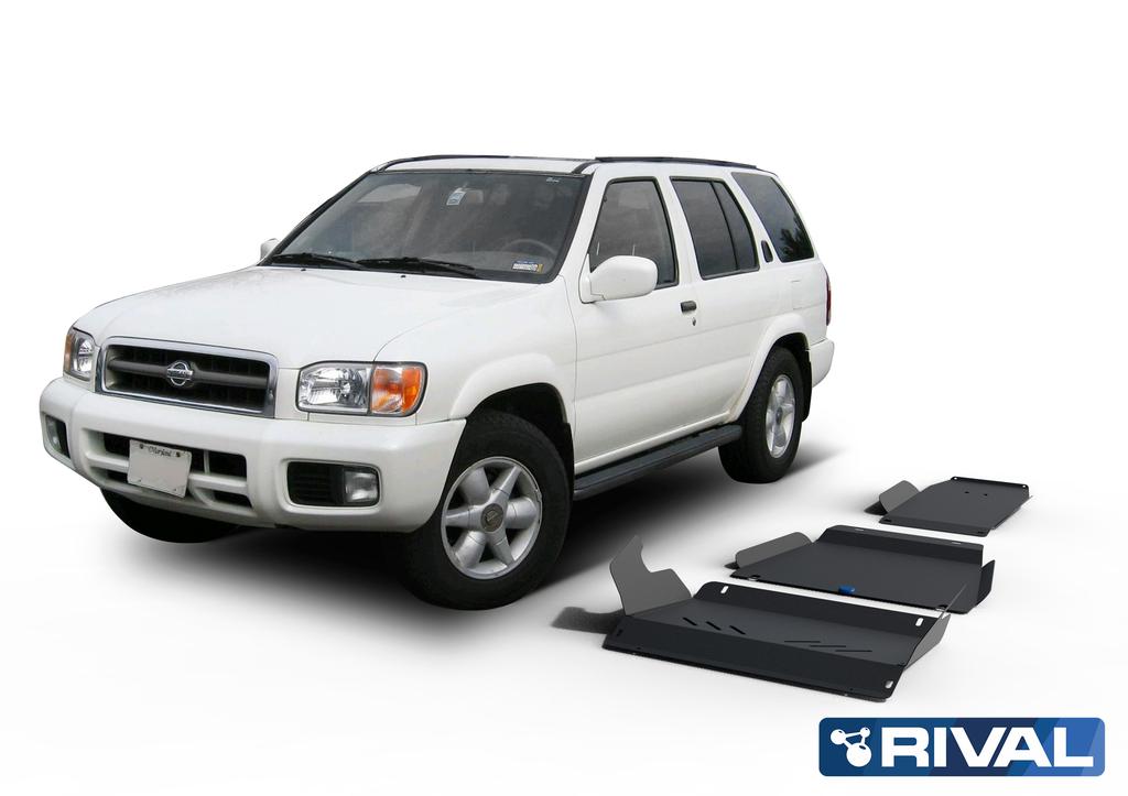 PACK DE SKID PLATE (3 PLACAS DE ACERO 3mm) RIVAL NISSAN PATHFINDER 1996-2004