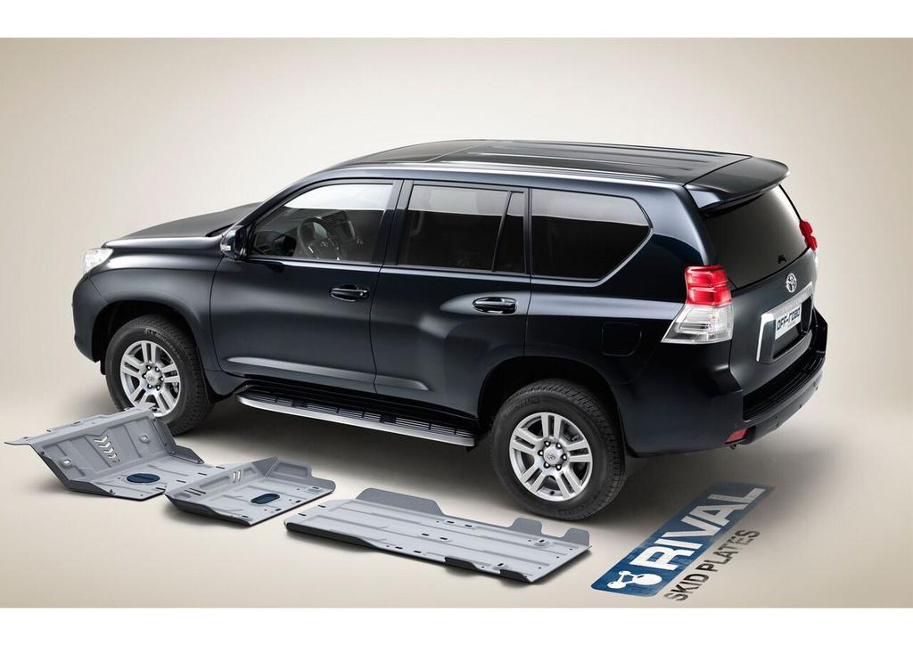 PACK DE SKID PLATE (3 PLACAS DE ACERO 3mm) RIVAL TOYOTA LANDCRUISER PRADO SERIE 150 2009-2013 - TOYOTA LANDCRUISER PRADO SERIE 150 2013-2017