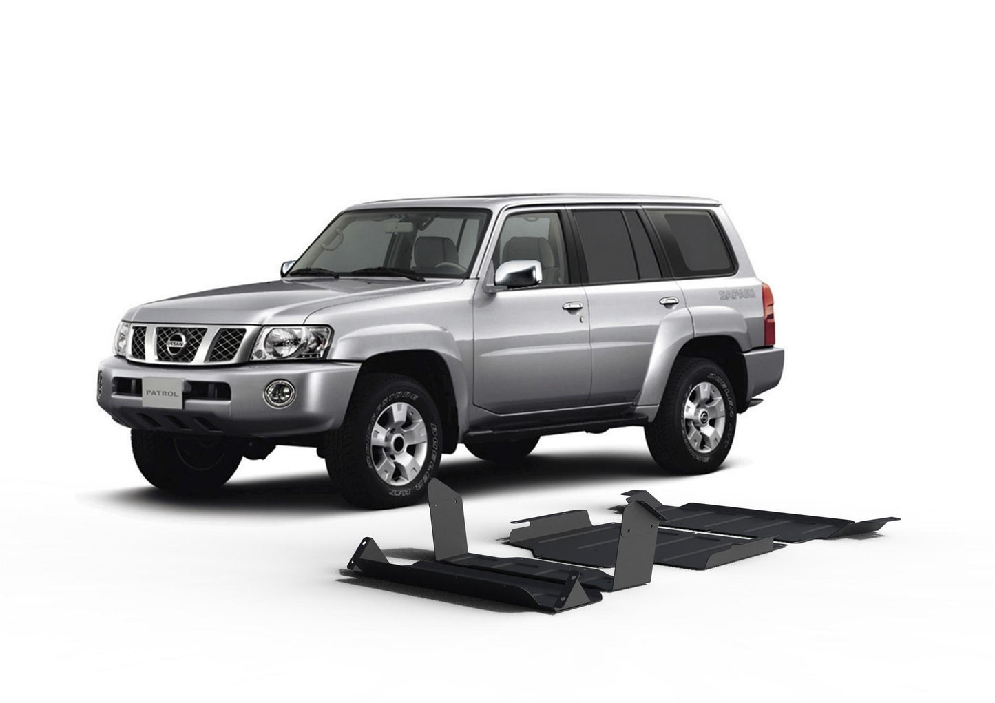 PACK DE SKID PLATE (3 PLACAS DE ACERO 3mm) RIVAL NISSAN PATROL Y61