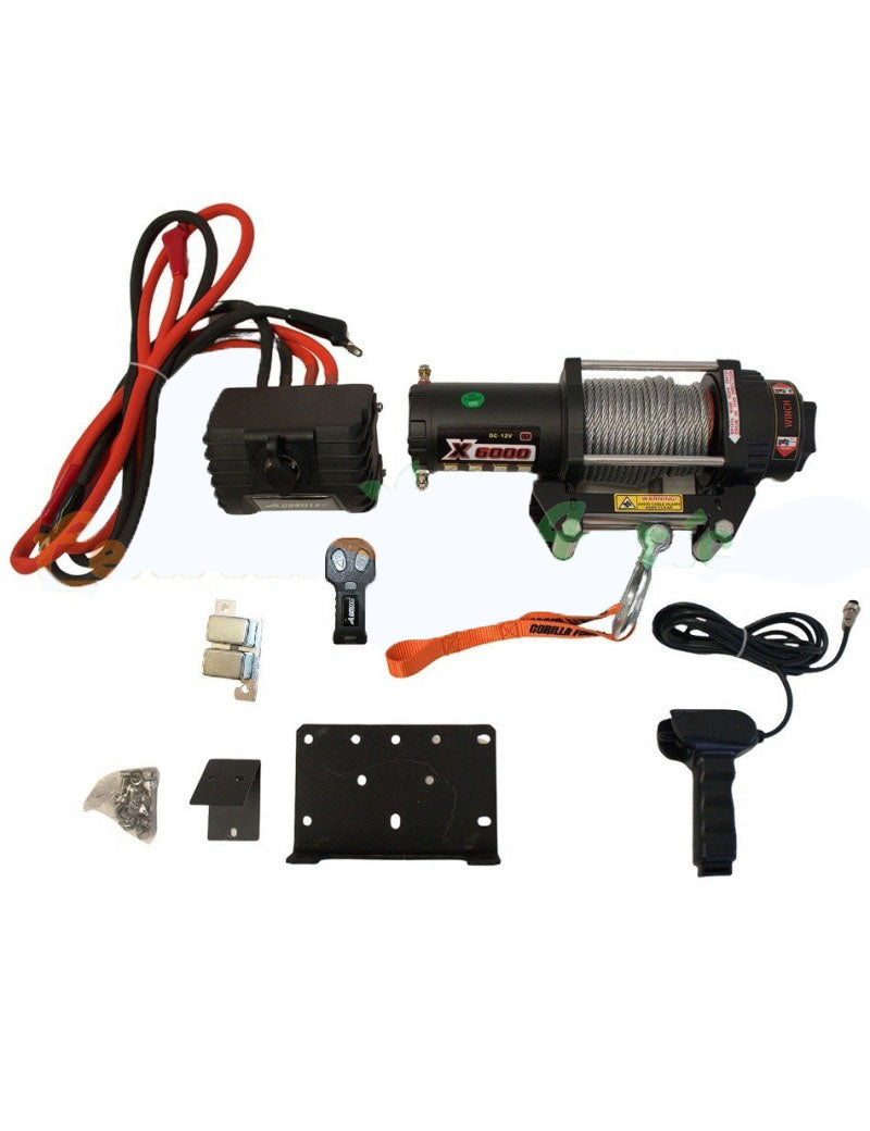 Winche Gorilla Force 6.000 libras 12v control remoto manual e inalámbrico