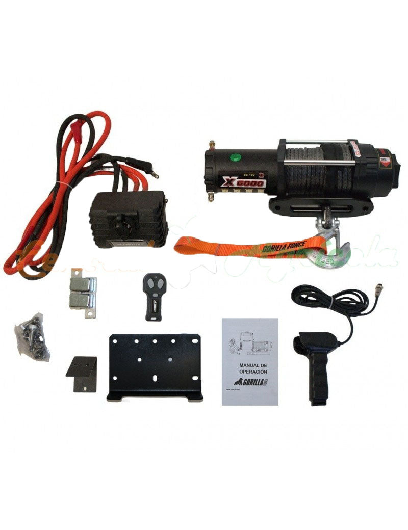 Winche Gorilla Force 6.000 libras S 12v control remoto manual e inalámbrico