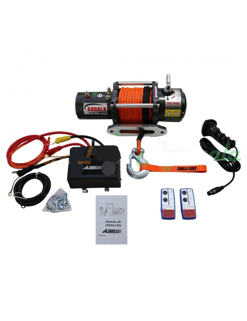 Winche Gorilla Force 6.000 libras S 12v Heavy Dutty control remoto manual e inalámbrico