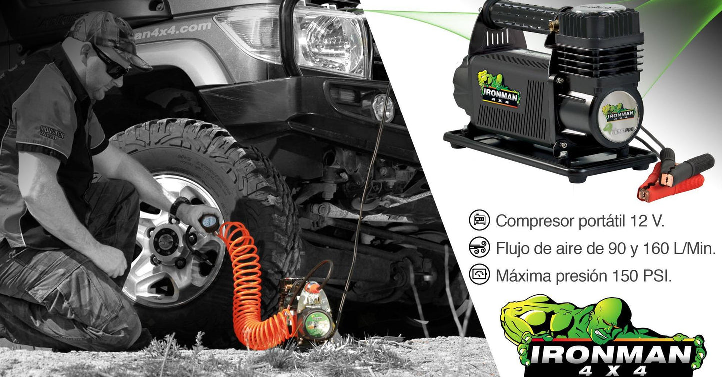 COMPRESOR DE AIRE FLOMAX PRO DE 160 LITROS IRONMAN4X4