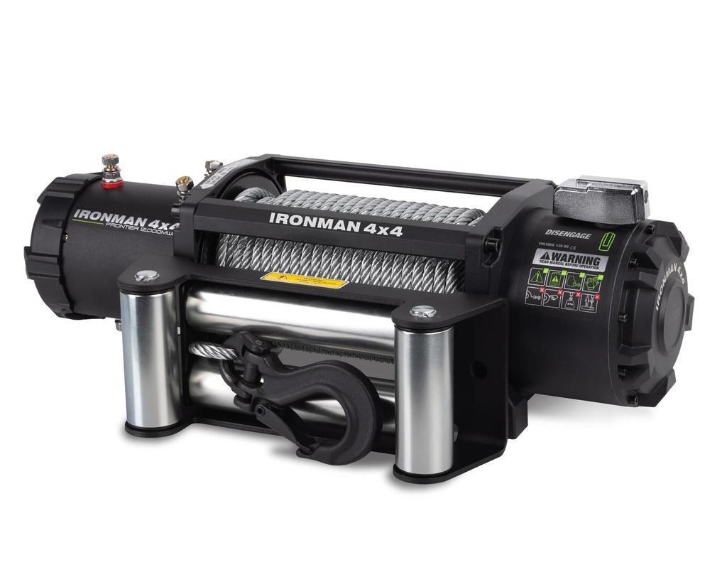 WINCH FRONTIER - DE 12000LB CON PIOLA DE ACERO IRONMAN4X4
