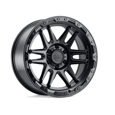 17X8.5 6X114.3/00 Black Rhino Apache Matte Black/Black Bolts