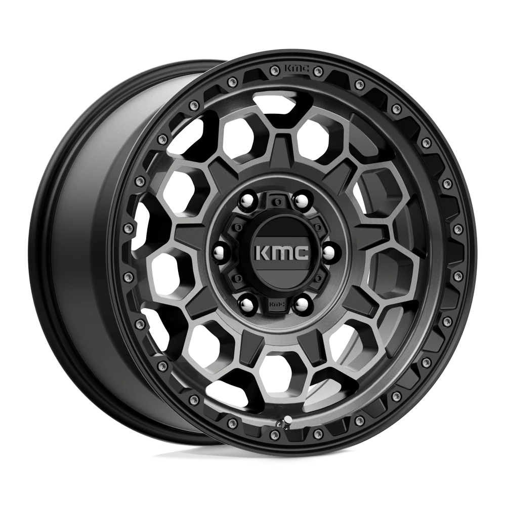 17X9.0 6X139.7/00 Kmc Trek Satin Black With Gray Tint Cb106.