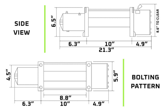 WINCH ELÉCTRICO 12V - DE 9500LB CON PIOLA SINTÉTICA IRONMAN4X4