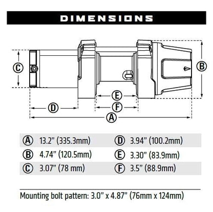 WINCH WINCHE modelo VRX 25 POWERSPORTS PIOLA ACERO WARN