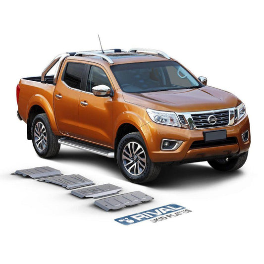 PACK DE SKID PLATE (4 PLACAS DE ACERO 3mm) RIVAL NISSAN NP300 - NISSAN NAVARA D40 2009-2016 - NISSAN NAVARA D23