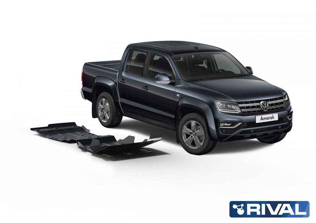 PACK DE SKID PLATE (2 PLACAS DE ACERO 3mm) RIVAL VOLKSWAGEN AMAROK 2010-2016 - VOLKSWAGEN AMAROK 2016+