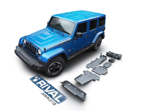 PACK DE SKID PLATE (7 PLACAS DE ACERO 3mm) RIVAL JEEP WRANGLER JK 2007-2018