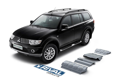 PACK DE SKID PLATE (4 PLACAS DE ACERO 3mm) RIVAL MITSUBISHI MONTERO SPORT 2005-2015 - MITSUBISHI L200 2005-2015