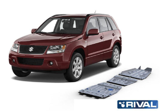 PACK DE SKID PLATE (3 PLACAS DE ACERO 3mm) RIVAL SUZUKI GRAND VITARA 2005+ - SUZUKI GRAND NOMADE 2005+