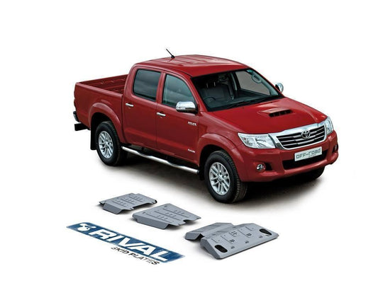 PACK DE SKID PLATE (3 PLACAS DE ACERO 3mm) RIVAL TOYOTA HILUX VIGO 2005-2015