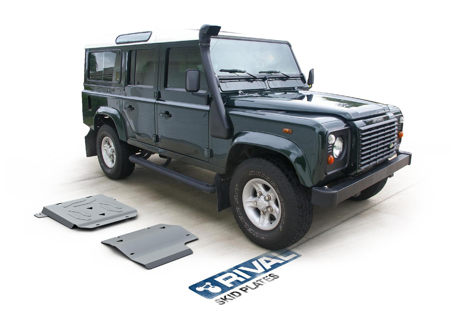 PACK DE SKID PLATE (2 PLACAS DE ACERO 3mm) RIVAL LAND ROVER DEFENDER 110