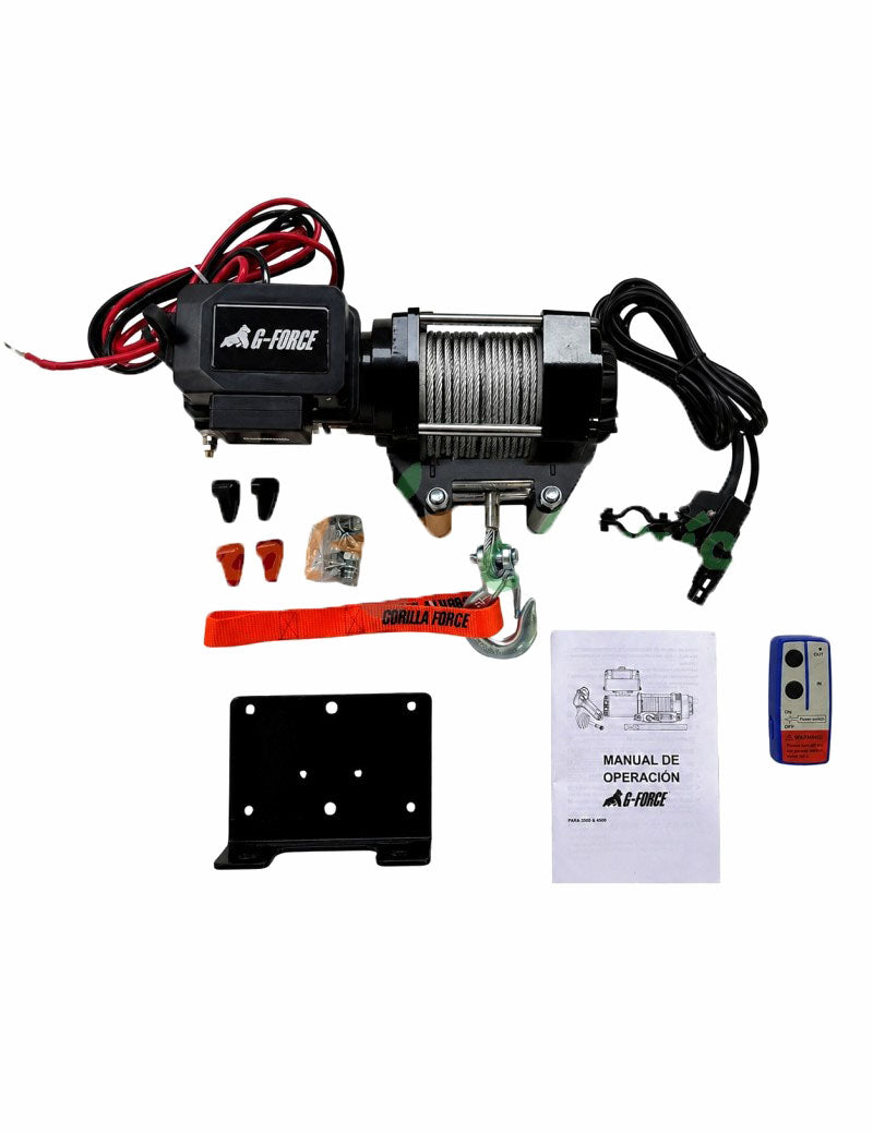 Winche Eléctrico Capacidad 3.500 lbs 12v DC Control Remoto Inalámbrico