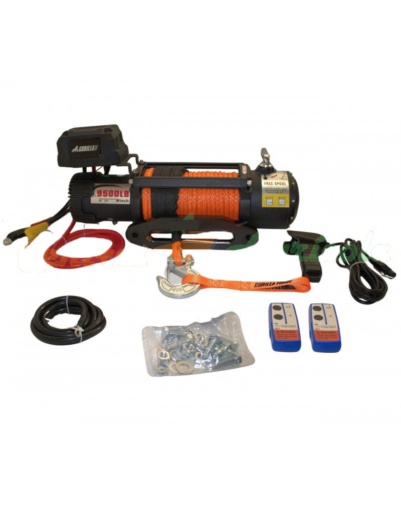 Winche Gorilla Force 9.500 libras S 12v control remoto manual e inalámbrico