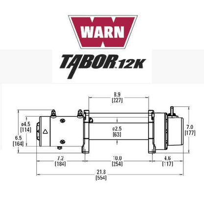 WINCHE WARN MODELO TABOR DE 12000Lbs PIOLA/CABLE DE ACERO