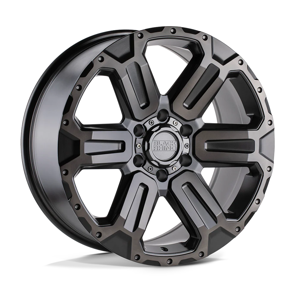 17X8.5 6X139.7/12 Black Rhino Wanaka Matte Gunmetal W/Brushe
