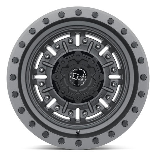 17X8.5 6X114.3/00 Black Rhino Abrams Textured Matte Gunmetal