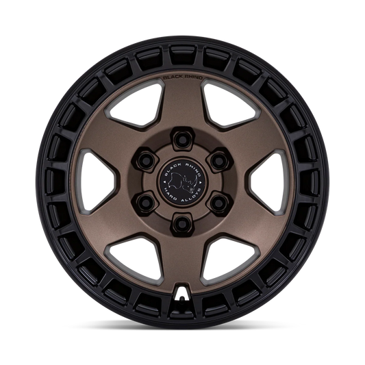 17X8.5 6X139.7/-10 Black Rhino Bahari Matte Bronze W/Blk B