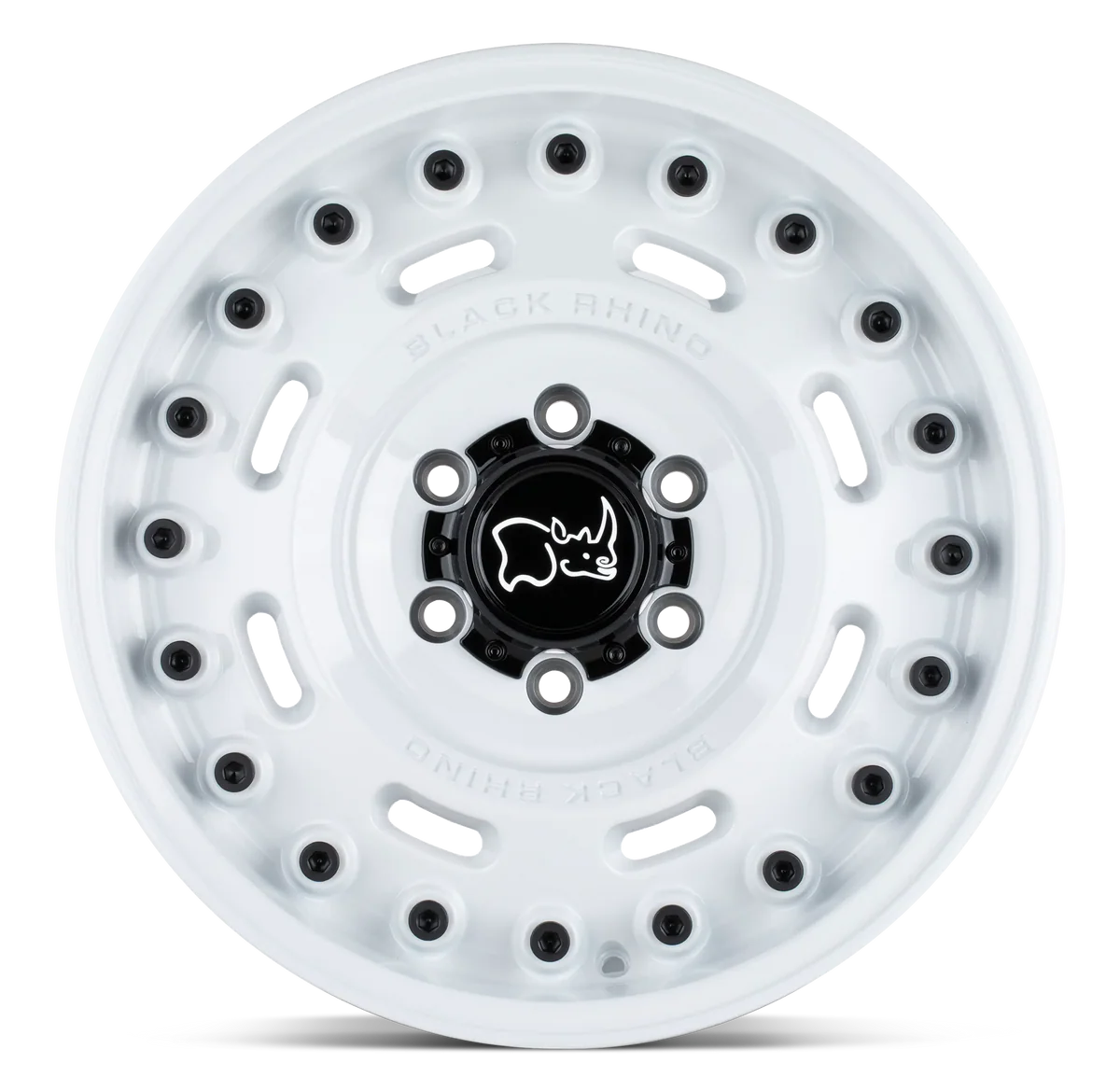 20X9.5 5X130/25 Black Rhino Axle Glos White Cb84.1