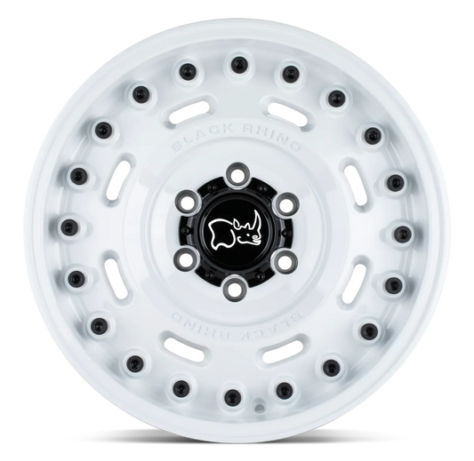 20X9.5 5X130/25 Black Rhino Axle Glos White Cb84.1