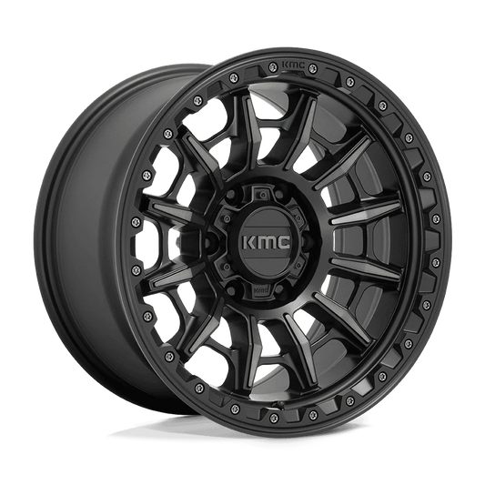 17X9.0 6X139.7/00 Kmc Km547 Carnage Satin Black W/Gray Tint