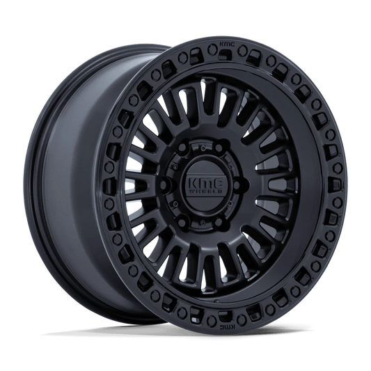 17X8.5 6X139.7/00 Kmc Km554 Aztec Matte Black W/Gloss Black