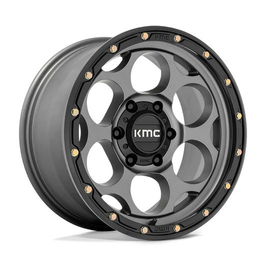 17X8.5 6X139.7/00 Kmc Dirty Harry Satin Gray W/Blk Lip Cb106
